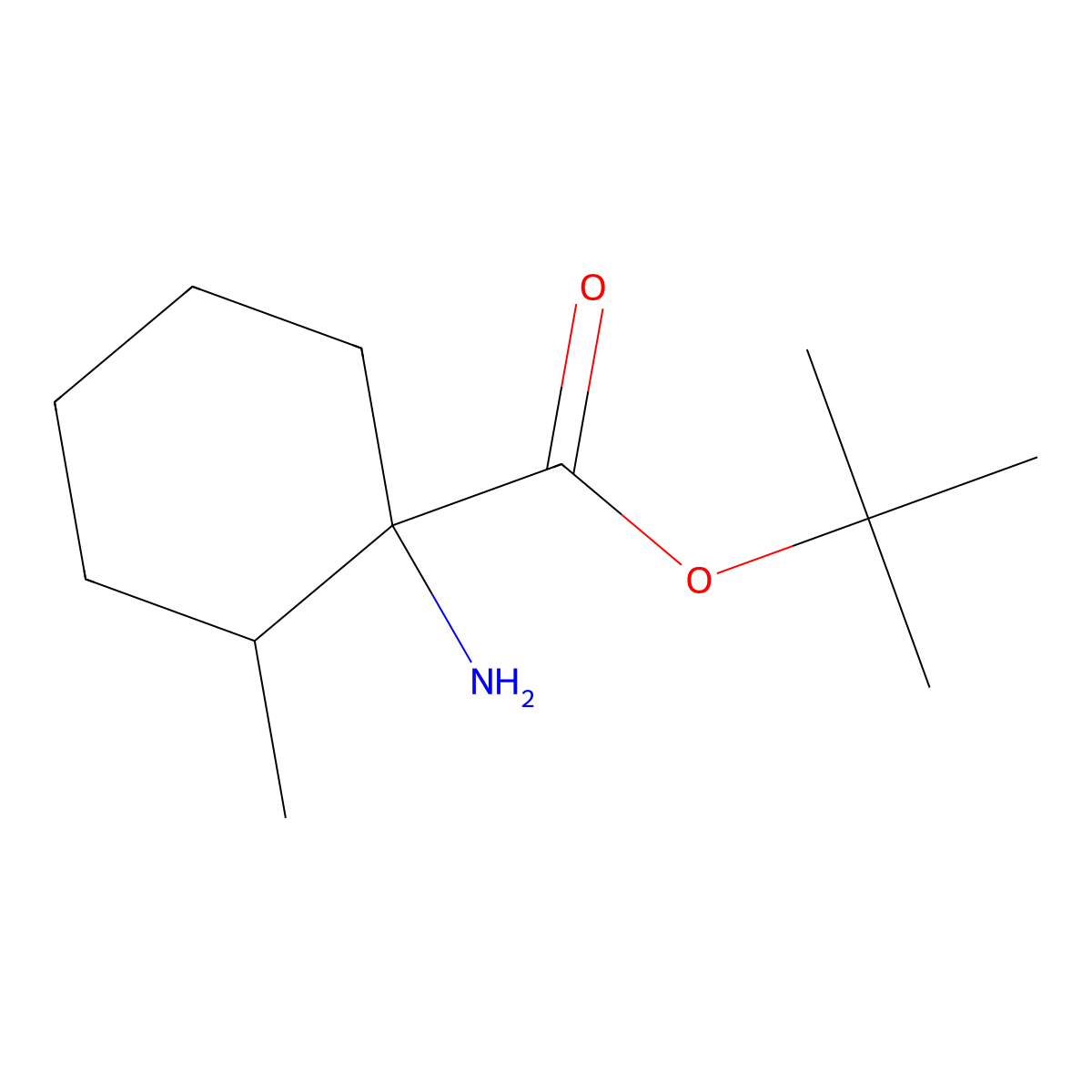 Tert-butyl 1-amino-2-methylcyclohexane-1-carboxylate molecular structure, CAS 1247095-41-5
