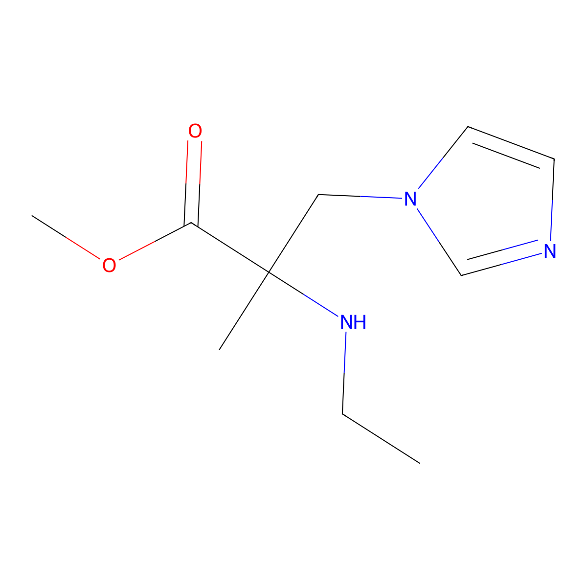 Methyl 2-(ethylamino)-3-(1h-imidazol-1-yl)-2-methylpropanoate molecular structure, CAS 1247096-21-4