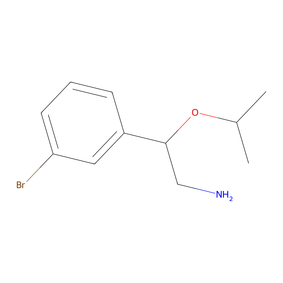 2-(3-Bromophenyl)-2-isopropoxyethanamine molecular structure, CAS 1247096-56-5