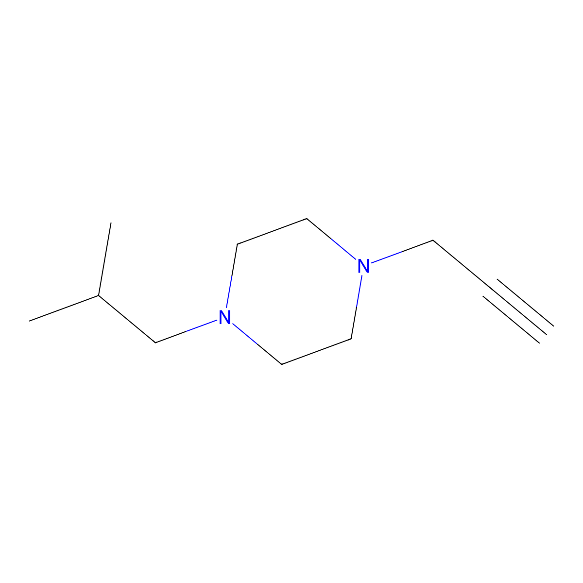 1-(2-Methylpropyl)-4-(prop-2-YN-1-YL)piperazine molecular structure, CAS 1247097-49-9