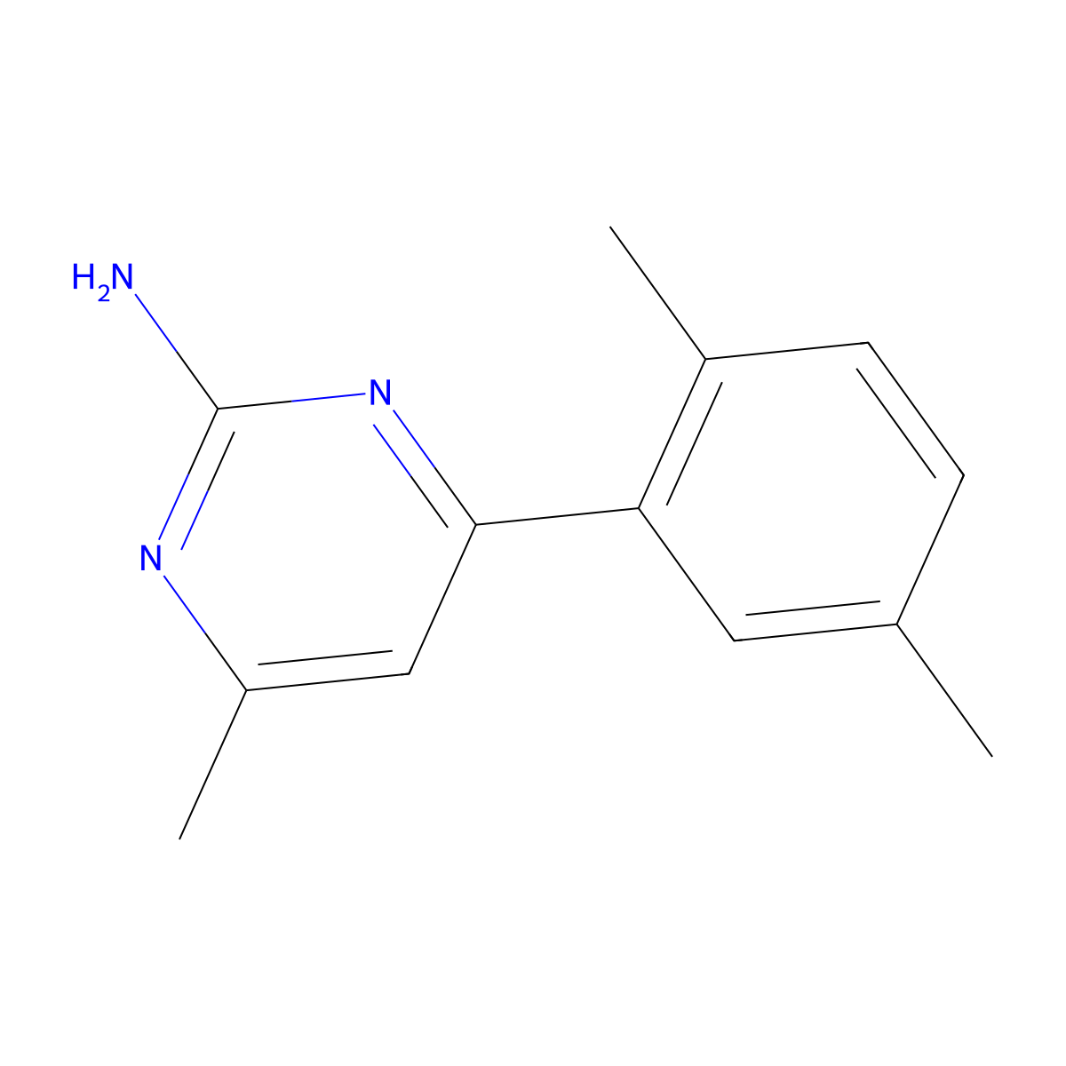 4-(2,5-Dimethylphenyl)-6-methyl-2-pyrimidinamine molecular structure, CAS 1247098-13-0