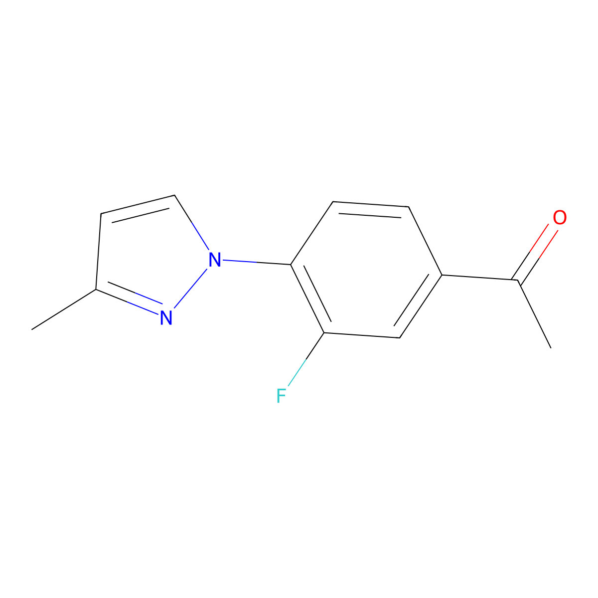 1-(3-Fluoro-4-(3-methyl-1h-pyrazol-1-yl)phenyl)ethan-1-one molecular structure, CAS 1247098-20-9