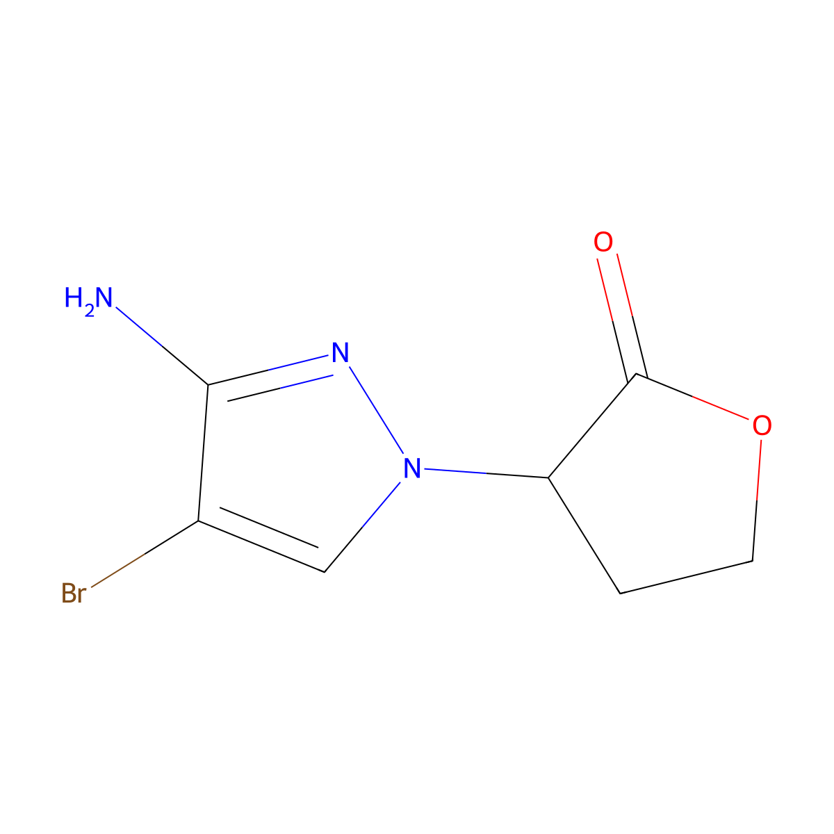 3-(3-Amino-4-bromo-1H-pyrazol-1-YL)oxolan-2-one molecular structure, CAS 1247098-93-6