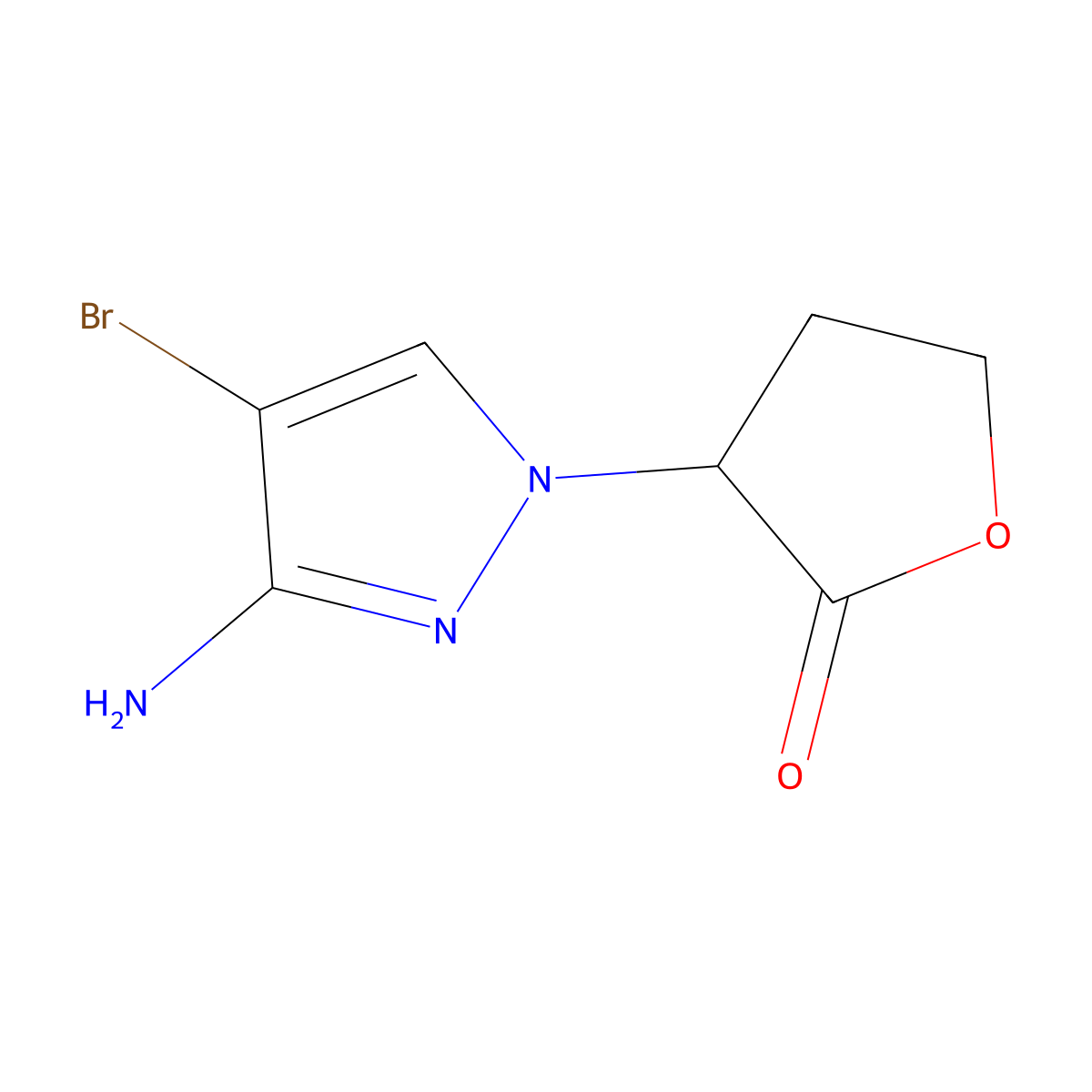 3-(3-Amino-4-bromo-1H-pyrazol-1-YL)oxolan-2-one molecular structure, CAS 1247098-93-6