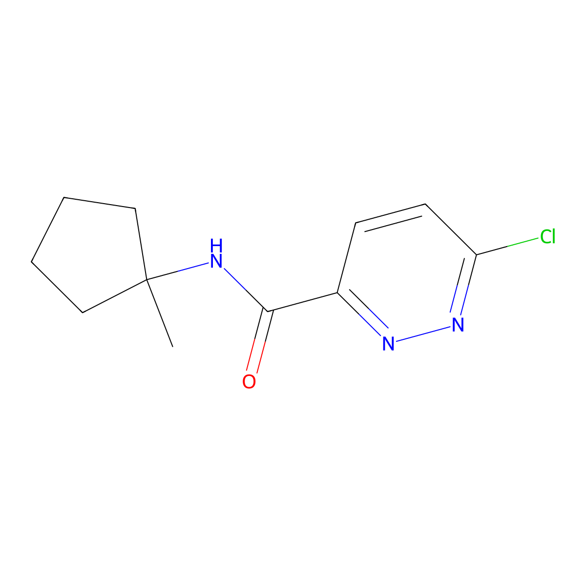 6-chloro-N-(1-methylcyclopentyl)pyridazine-3-carboxamide molecular structure, CAS 1247099-43-9
