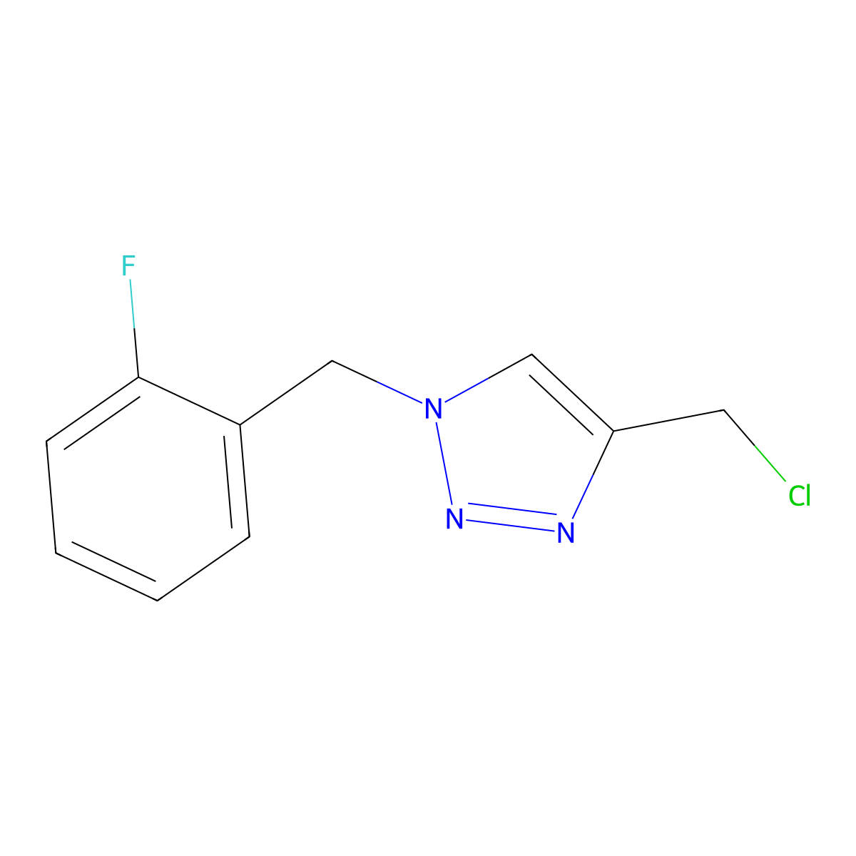 4-(chloromethyl)-1-(2-fluorobenzyl)-1H-1,2,3-triazole molecular structure, CAS 1247099-59-7