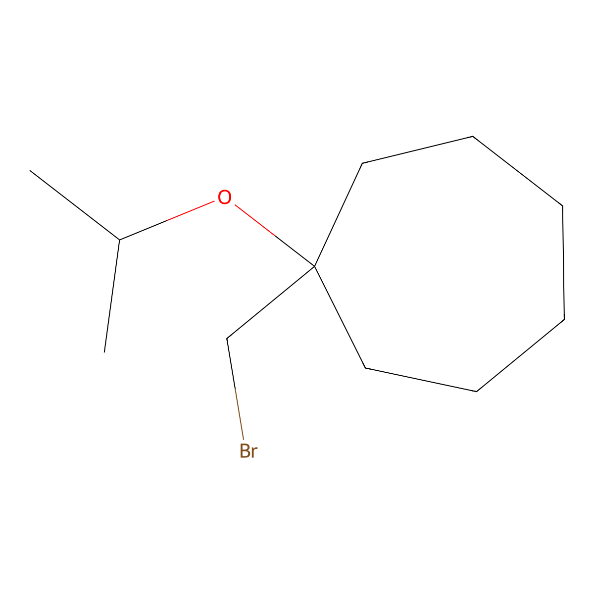 1-(Bromomethyl)-1-(propan-2-yloxy)cycloheptane molecular structure, CAS 1247100-16-8