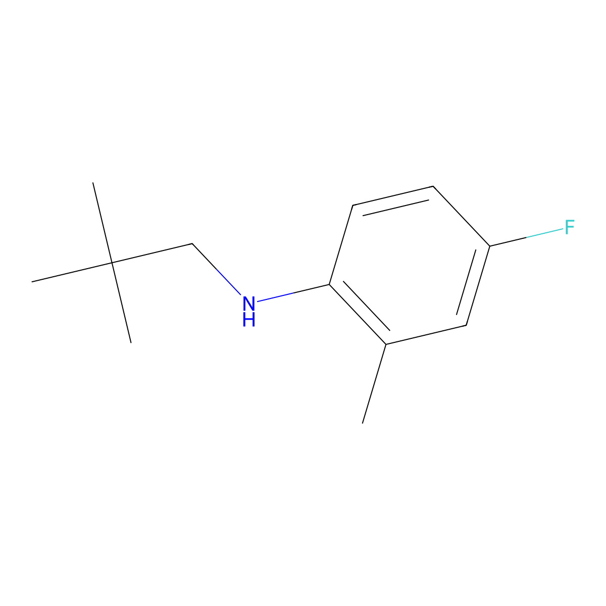 N-(2,2-dimethylpropyl)-4-fluoro-2-methylaniline molecular structure, CAS 1247101-12-7