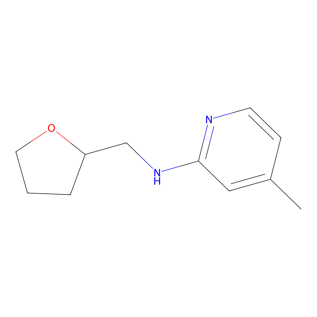 4-methyl-N-(oxolan-2-ylmethyl)pyridin-2-amine molecular structure, CAS 1247101-91-2