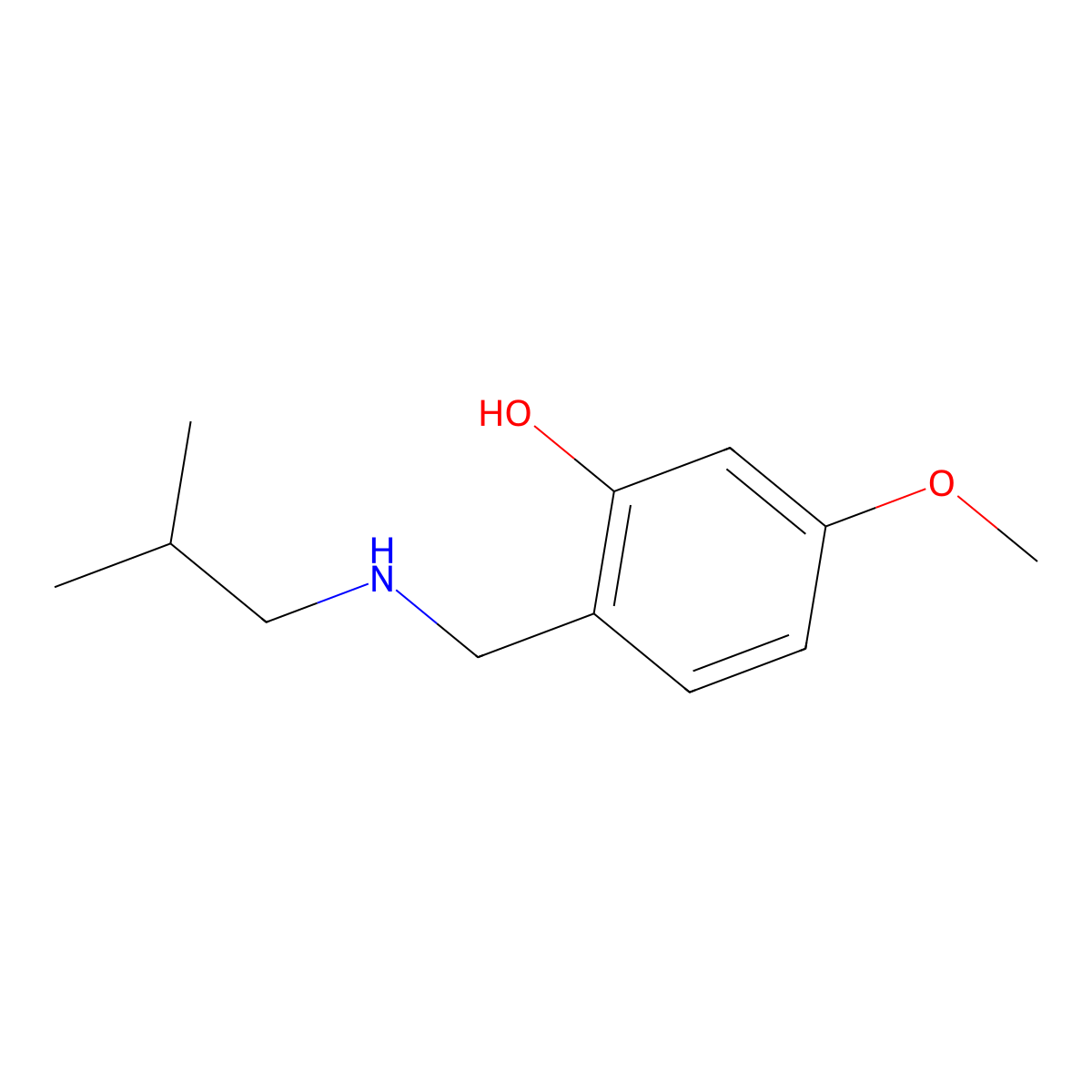 5-Methoxy-2-{[(2-methylpropyl)amino]methyl}phenol molecular structure, CAS 1247106-23-5