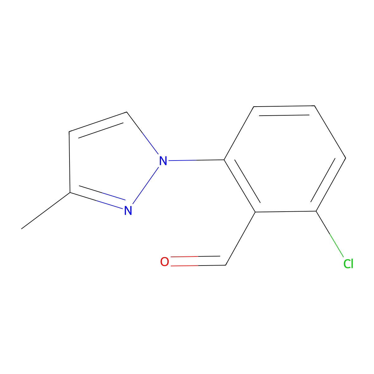 2-Chloro-6-(3-methyl-1H-pyrazol-1-yl)benzaldehyde molecular structure, CAS 1247106-53-1