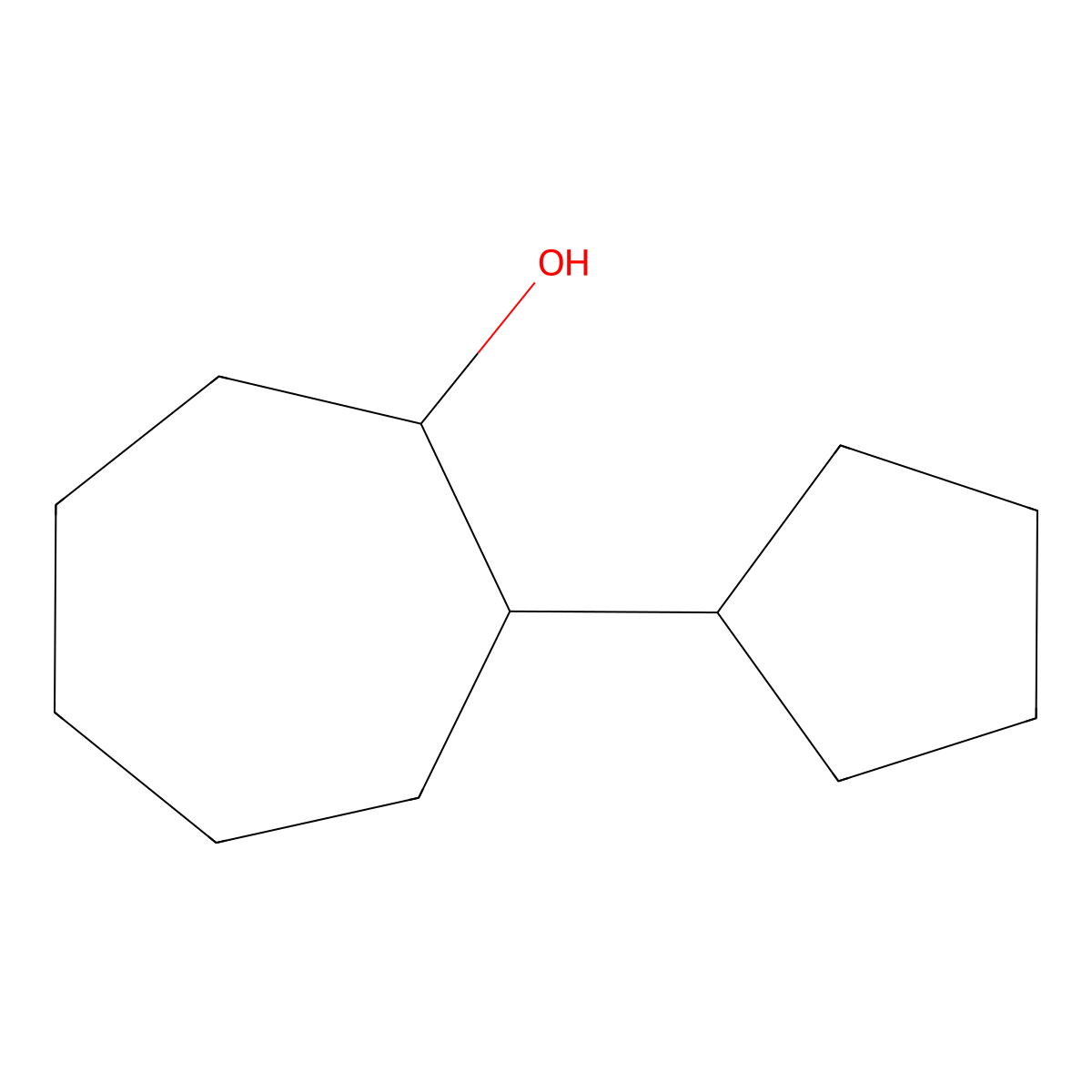 2-Cyclopentylcycloheptan-1-ol molecular structure, CAS 1247107-34-1