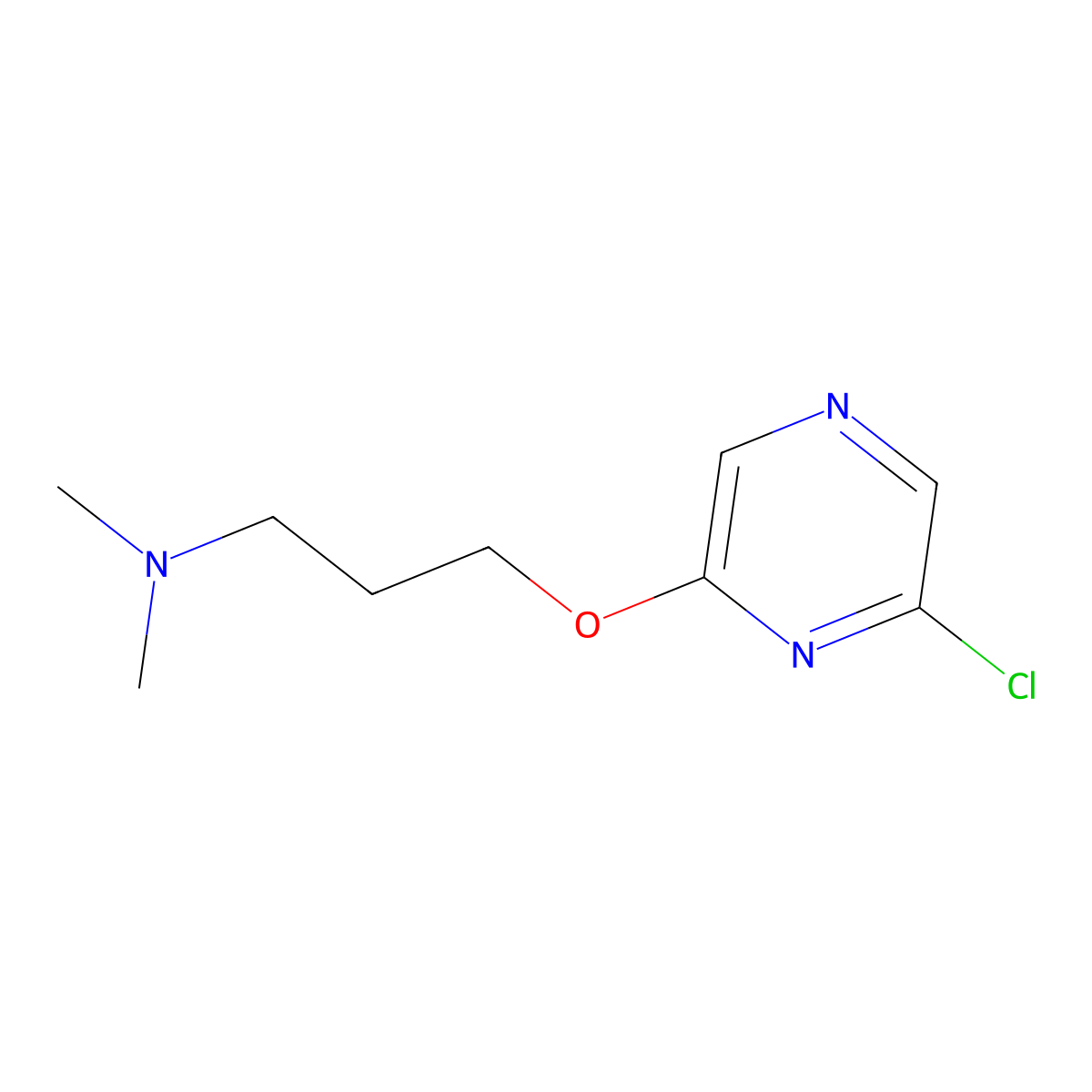 {3-[(6-Chloropyrazin-2-yl)oxy]propyl}dimethylamine molecular structure, CAS 1247107-87-4