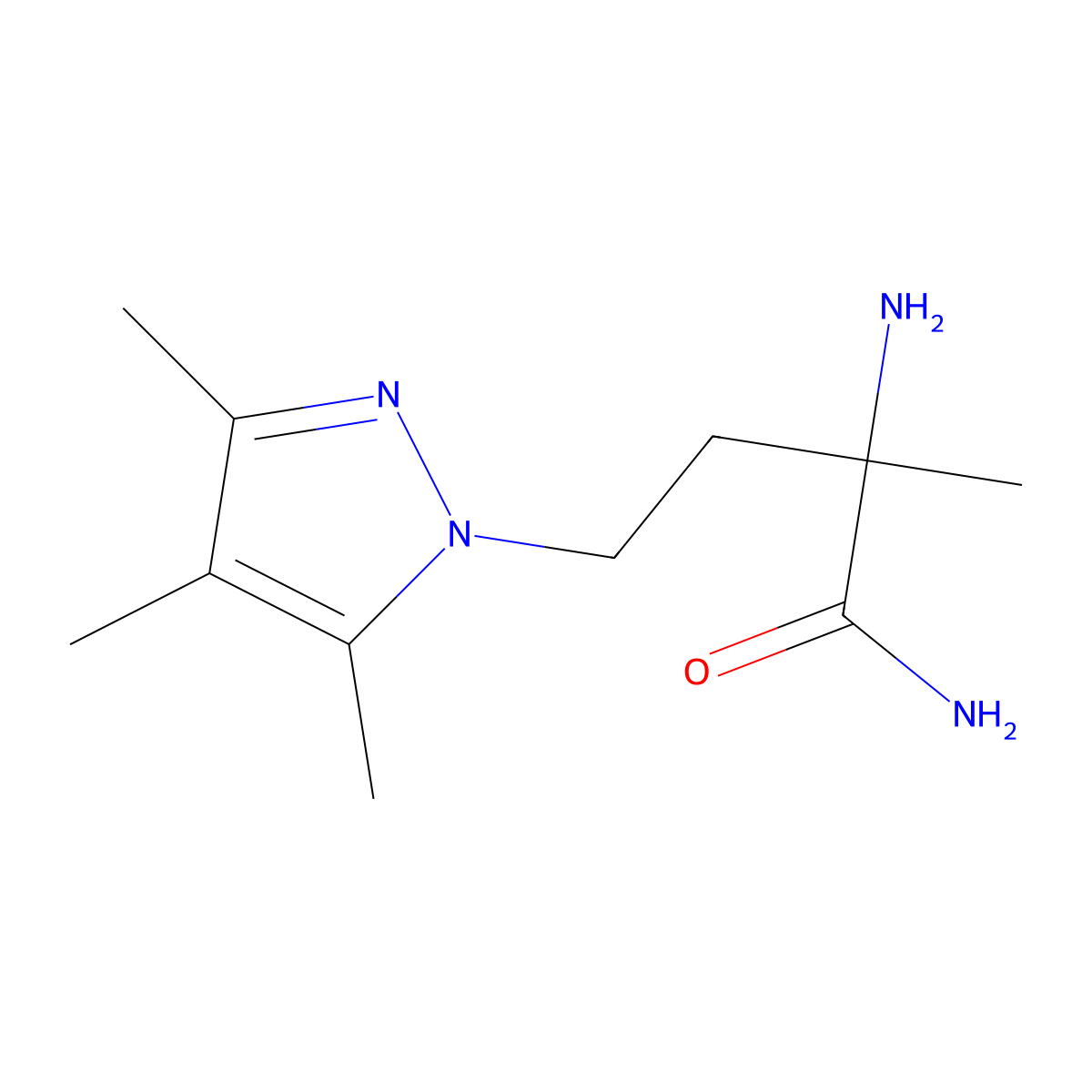 2-Amino-2-methyl-4-(3,4,5-trimethyl-1h-pyrazol-1-yl)butanamide molecular structure, CAS 1247108-48-0