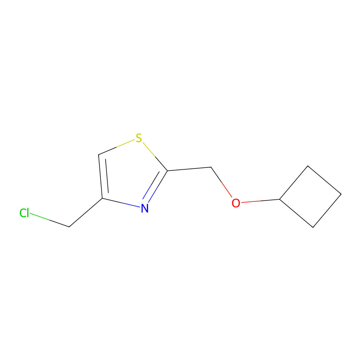 4-(Chloromethyl)-2-(cyclobutoxymethyl)thiazole molecular structure, CAS 1247108-52-6
