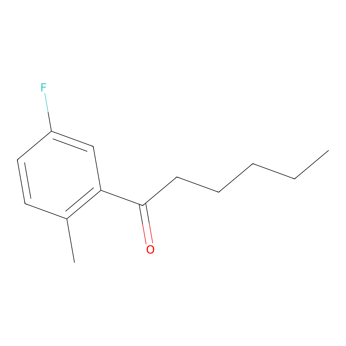 1-(5-Fluoro-2-methylphenyl)hexan-1-one molecular structure, CAS 1247108-54-8