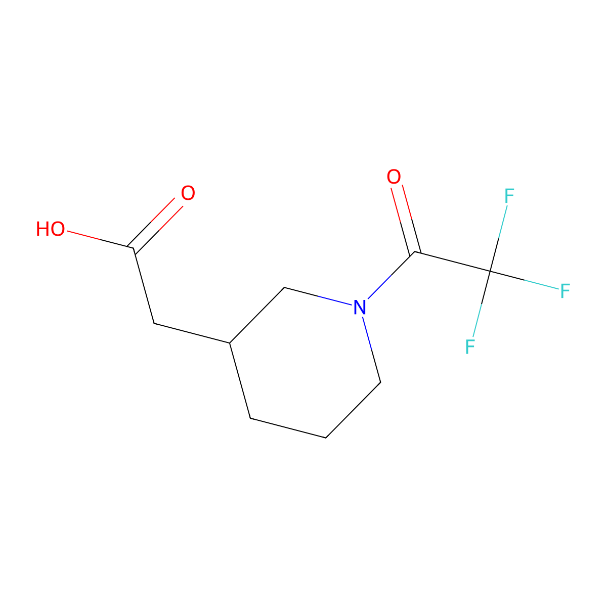 2-[1-(Trifluoroacetyl)piperidin-3-yl]acetic acid molecular structure, CAS 1247108-99-1