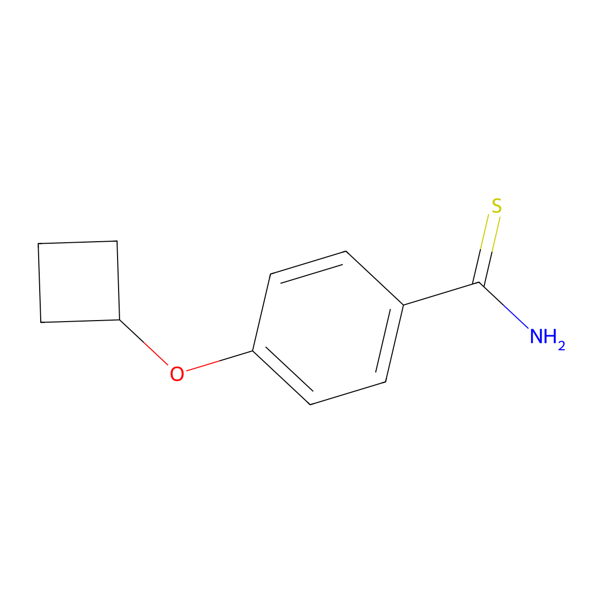 4-Cyclobutoxybenzene-1-carbothioamide molecular structure, CAS 1247109-10-9
