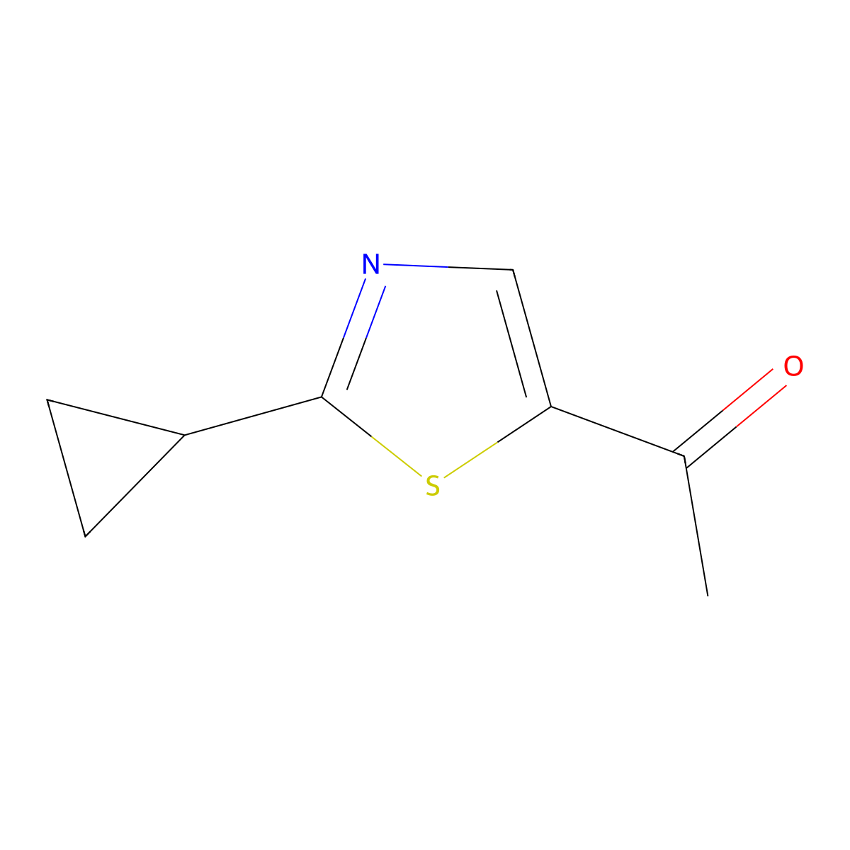 1-(2-Cyclopropylthiazol-5-yl)ethanone molecular structure, CAS 1247109-27-8