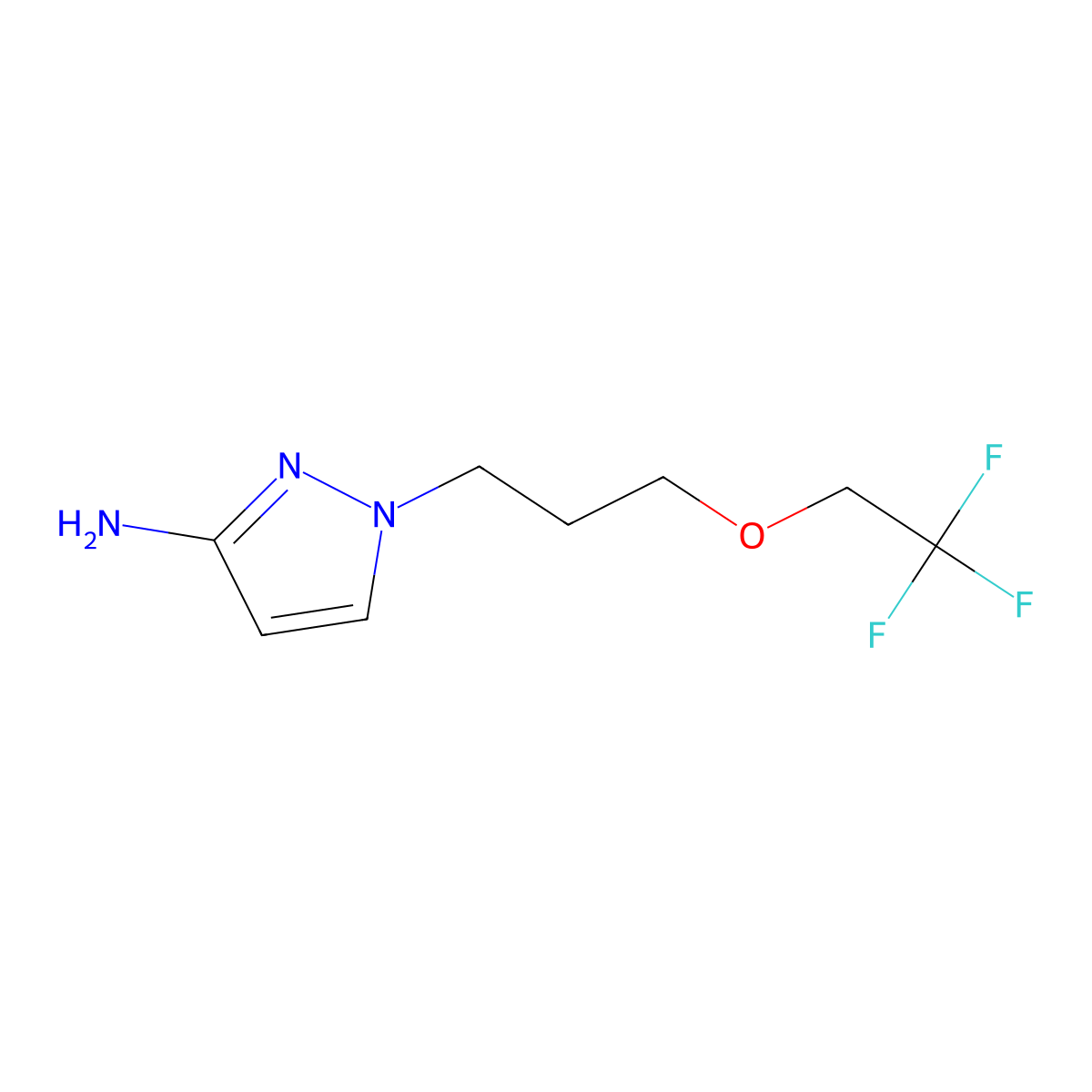 1-(3-(2,2,2-Trifluoroethoxy)propyl)-1h-pyrazol-3-amine molecular structure, CAS 1247114-07-3