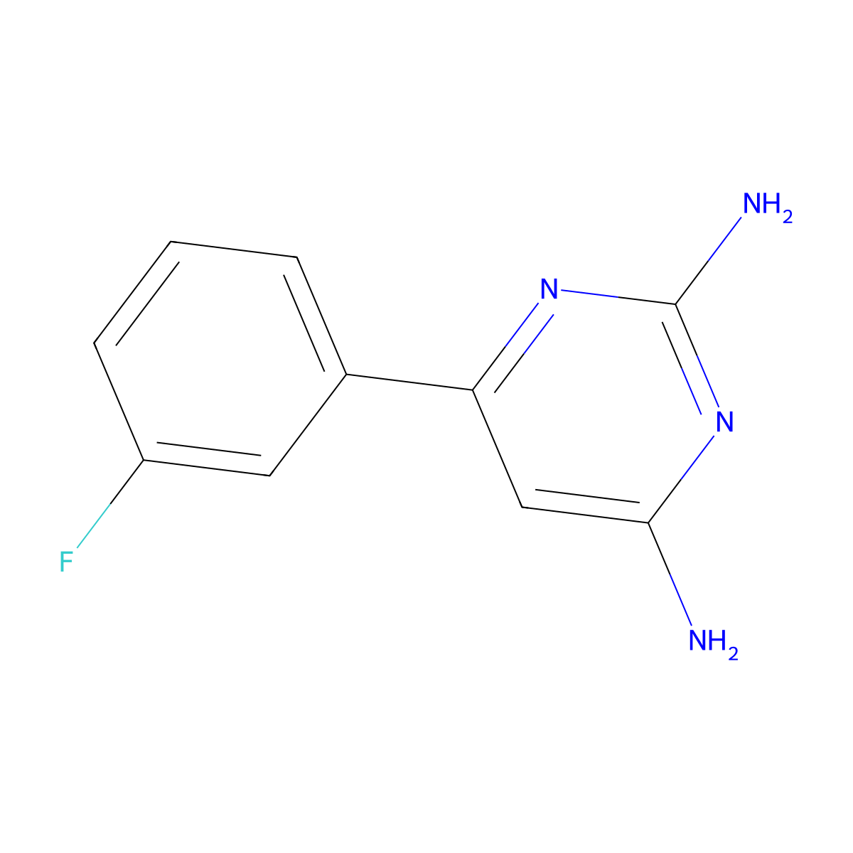 6-(3-Fluorophenyl)pyrimidine-2,4-diamine molecular structure, CAS 1247114-85-7