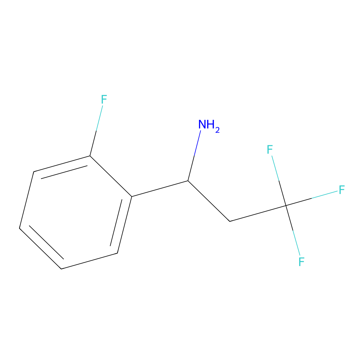 3,3,3-Trifluoro-1-(2-fluorophenyl)propan-1-amine molecular structure, CAS 1247116-62-6
