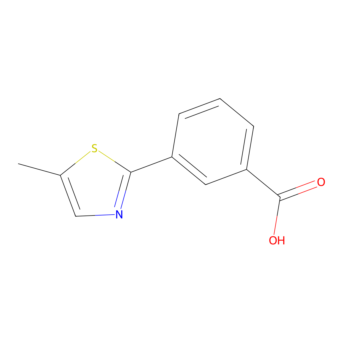 3-(5-Methyl-1,3-thiazol-2-yl)benzoic acid molecular structure, CAS 1247118-11-1