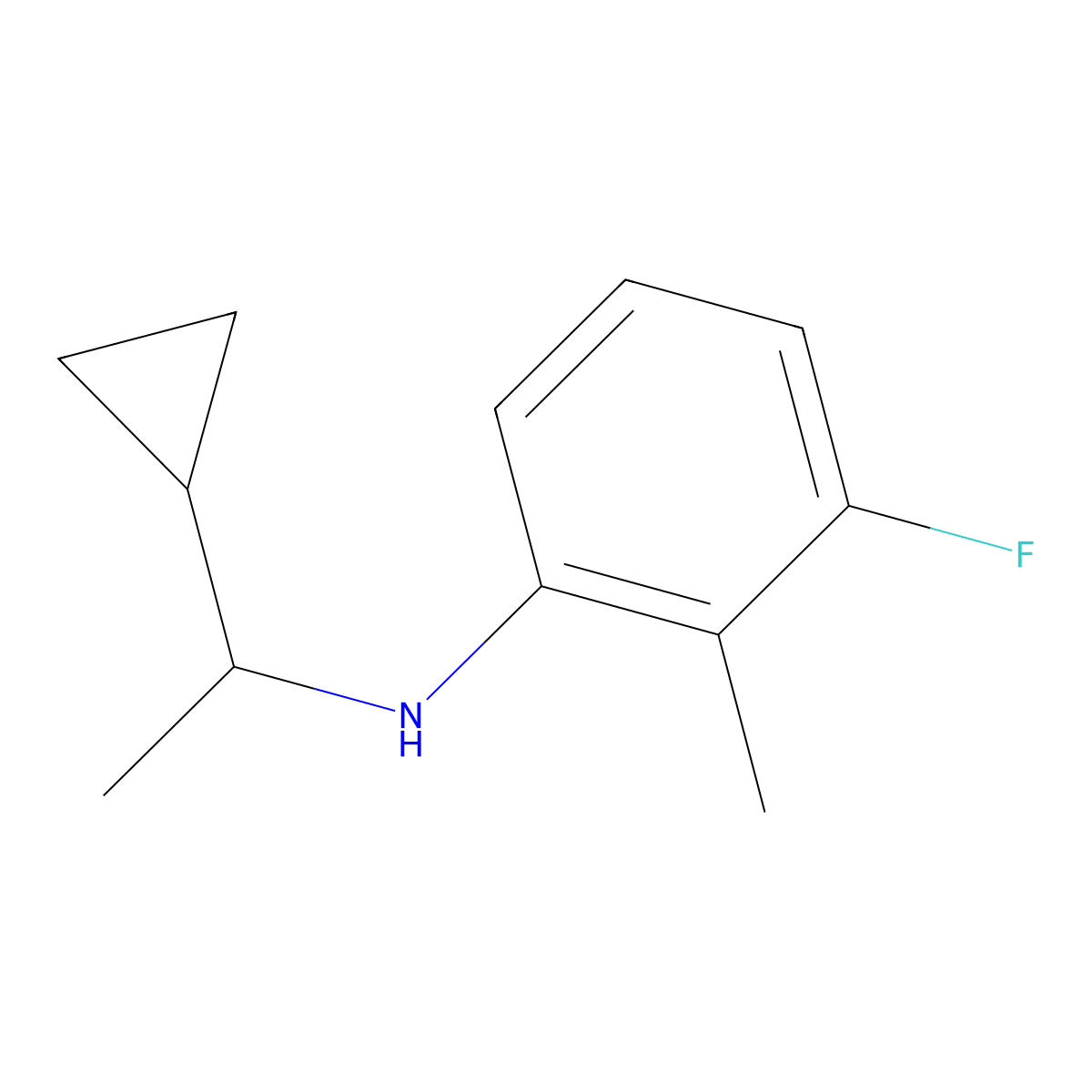 N-(1-cyclopropylethyl)-3-fluoro-2-methylaniline molecular structure, CAS 1247118-90-6