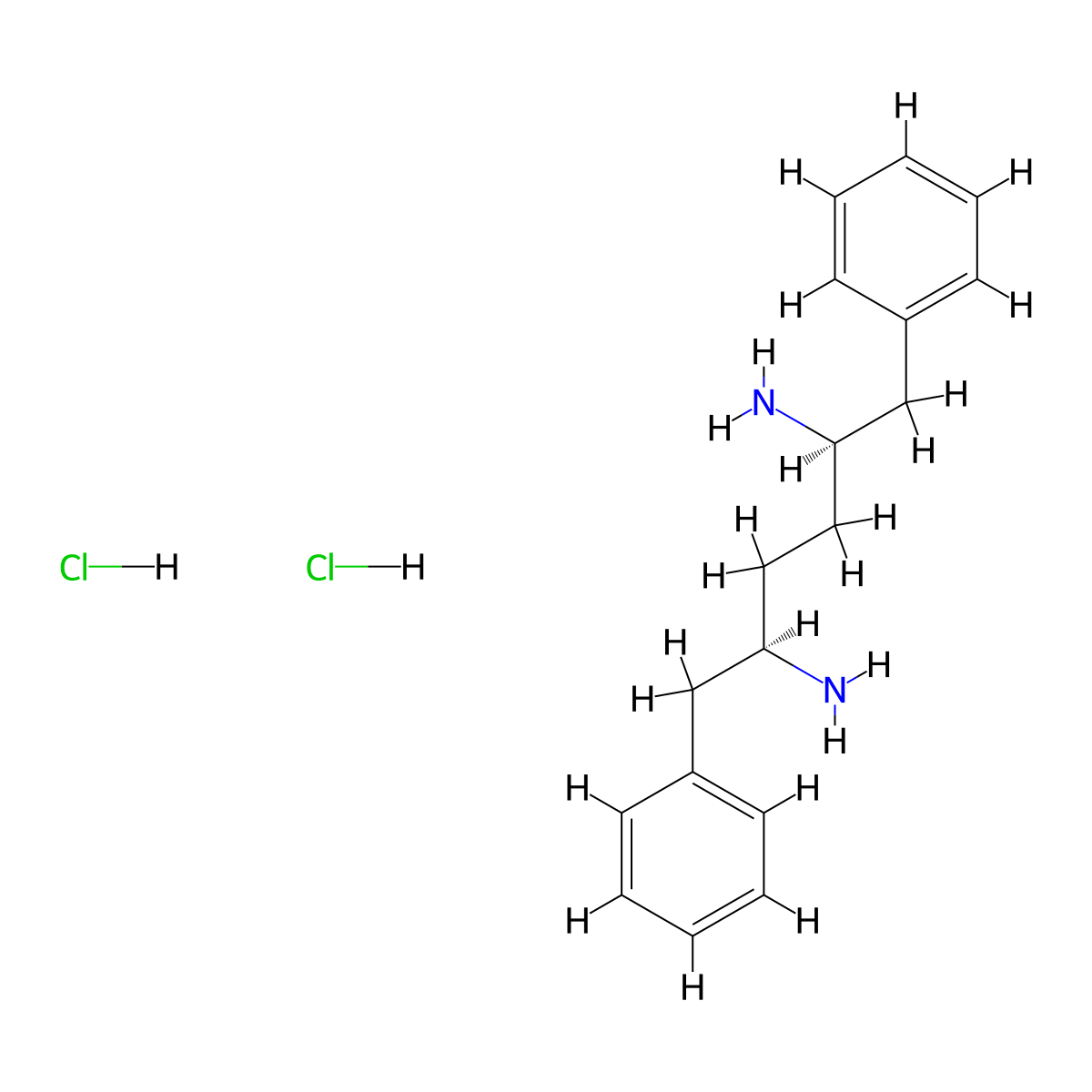 (R,R)-1,6-diphenylhexane-2,5-diamine dihydrochloride molecular structure, CAS 1247119-31-8