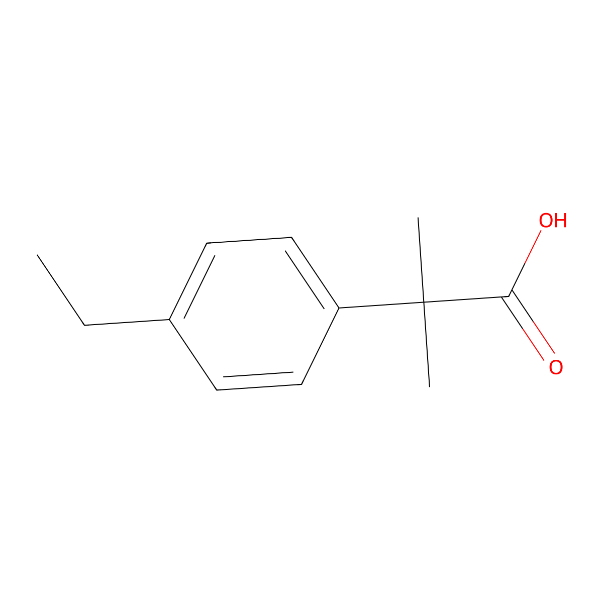2-(4-Ethylphenyl)-2-methylpropanoic acid molecular structure, CAS 1247119-83-0