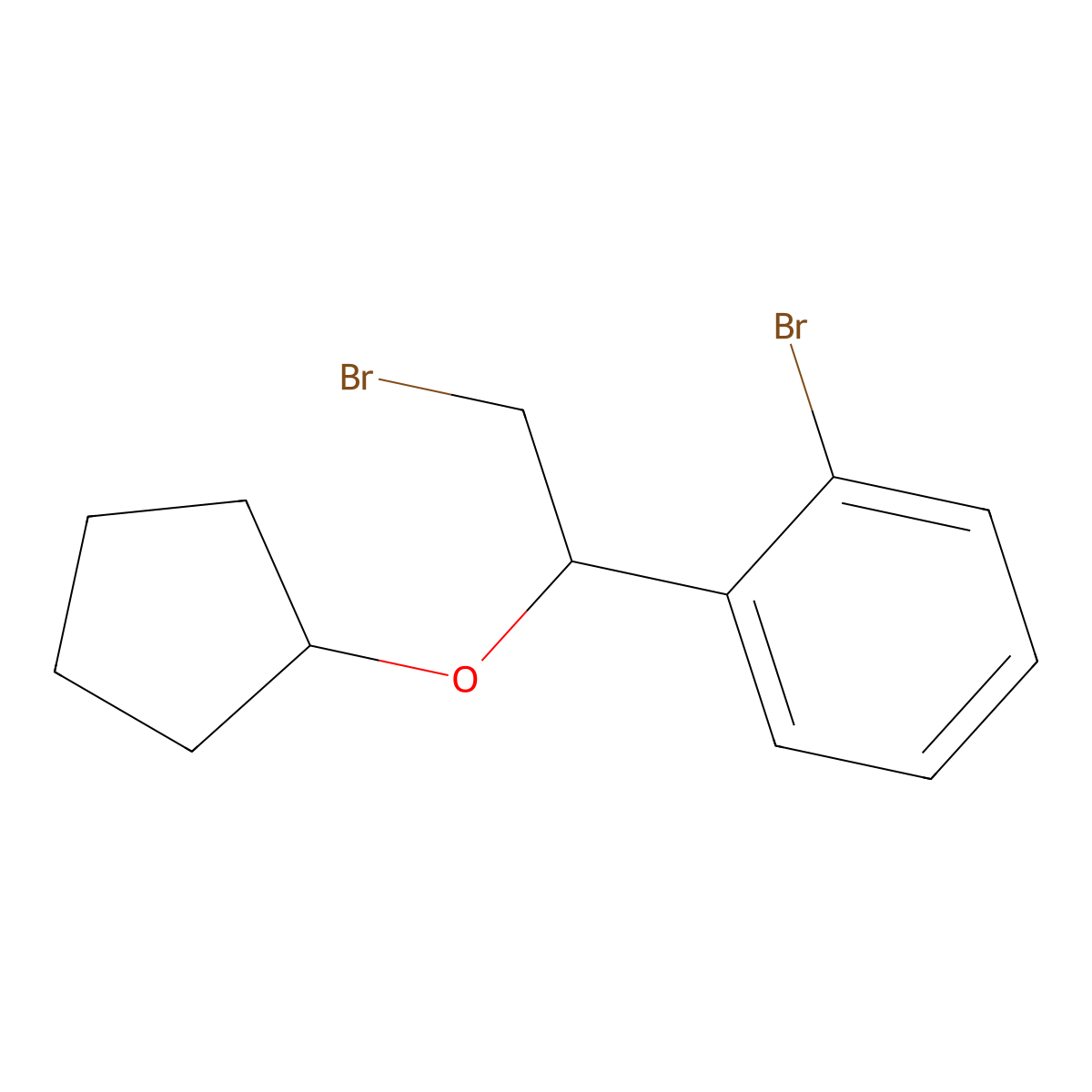 1-Bromo-2-(2-bromo-1-(cyclopentyloxy)ethyl)benzene molecular structure, CAS 1247121-66-9