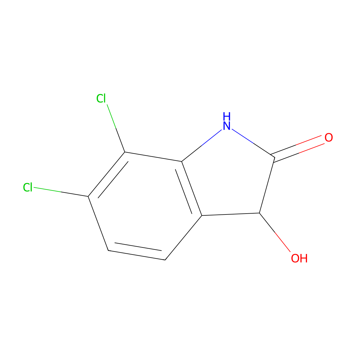 6,7-dichloro-3-hydroxy-2,3-dihydro-1H-indol-2-one molecular structure, CAS 1247122-34-4