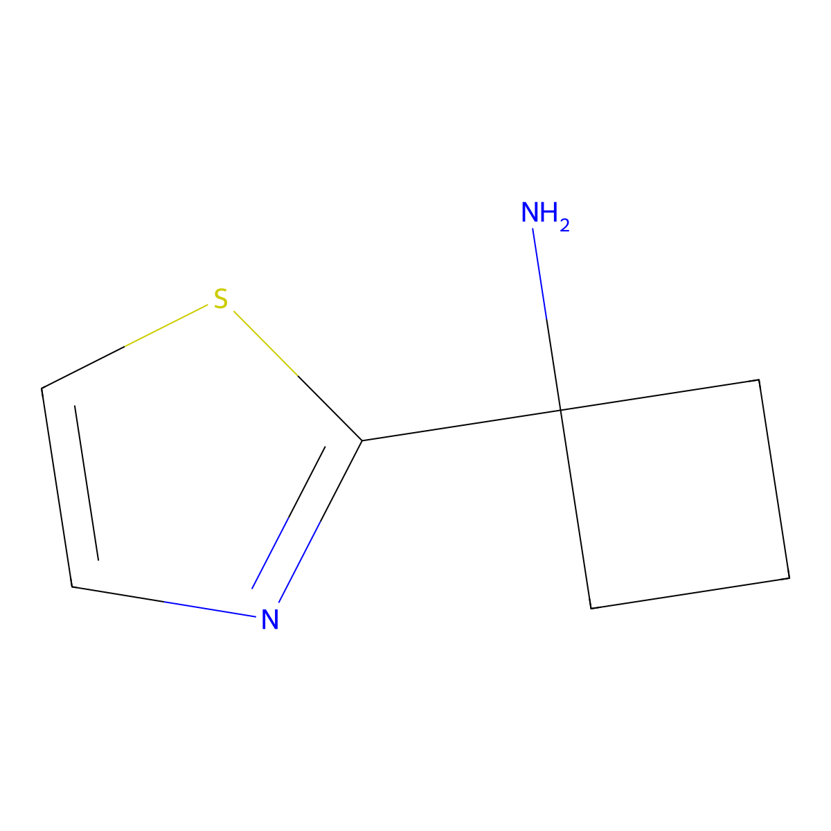1-Thiazol-2-yl-cyclobutylamine molecular structure, CAS 1247122-43-5