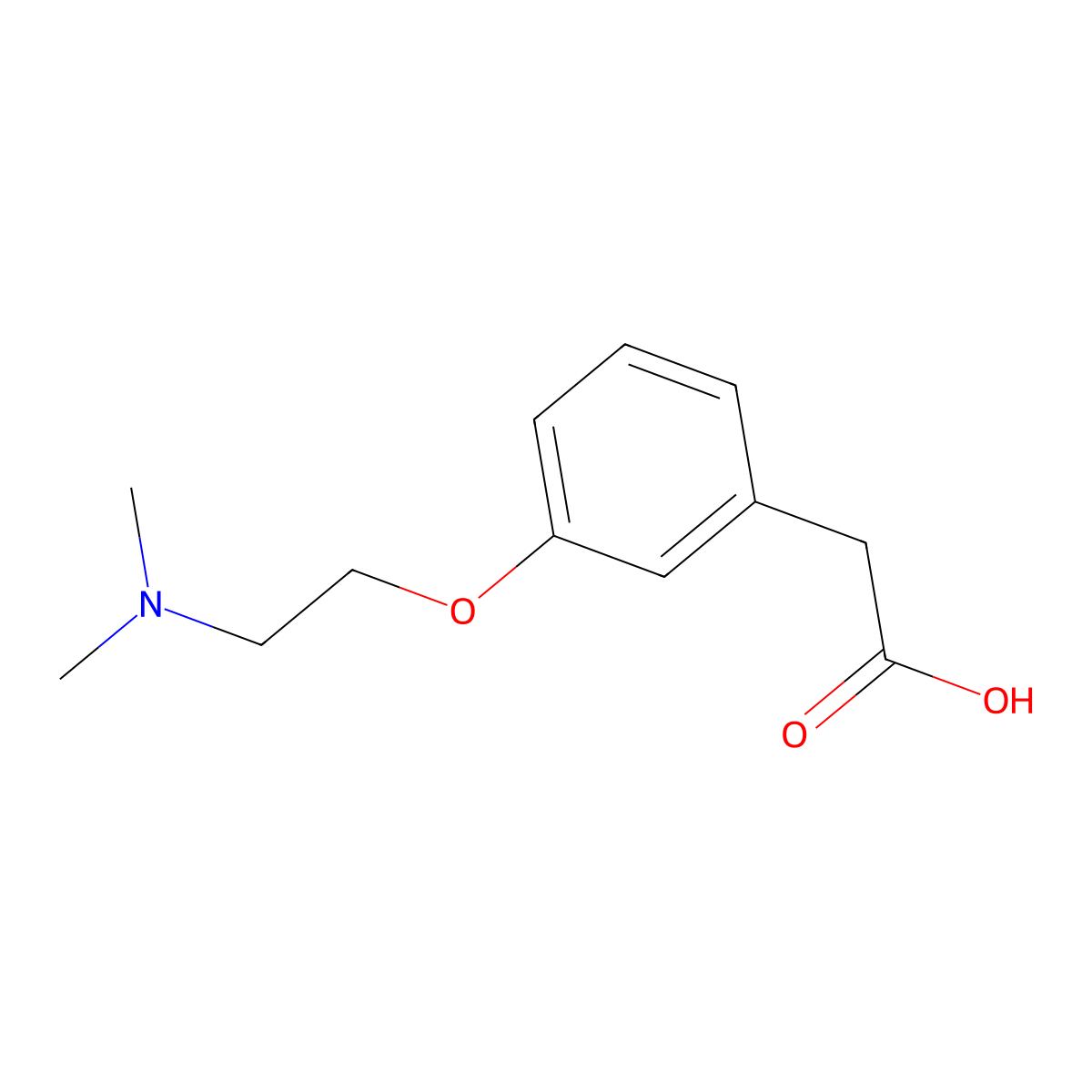 2-(3-(2-(Dimethylamino)ethoxy)phenyl)acetic acid molecular structure, CAS 1247124-18-0