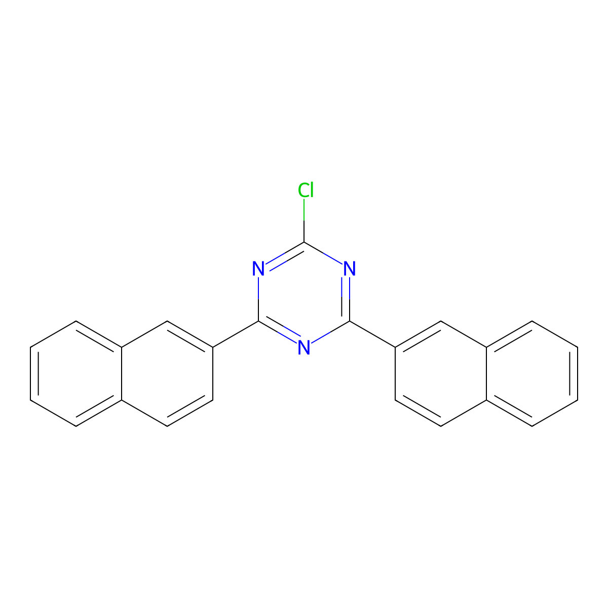 2-Chloro-4,6-di(naphthalen-2-yl)-1,3,5-triazine molecular structure, CAS 1247124-77-1