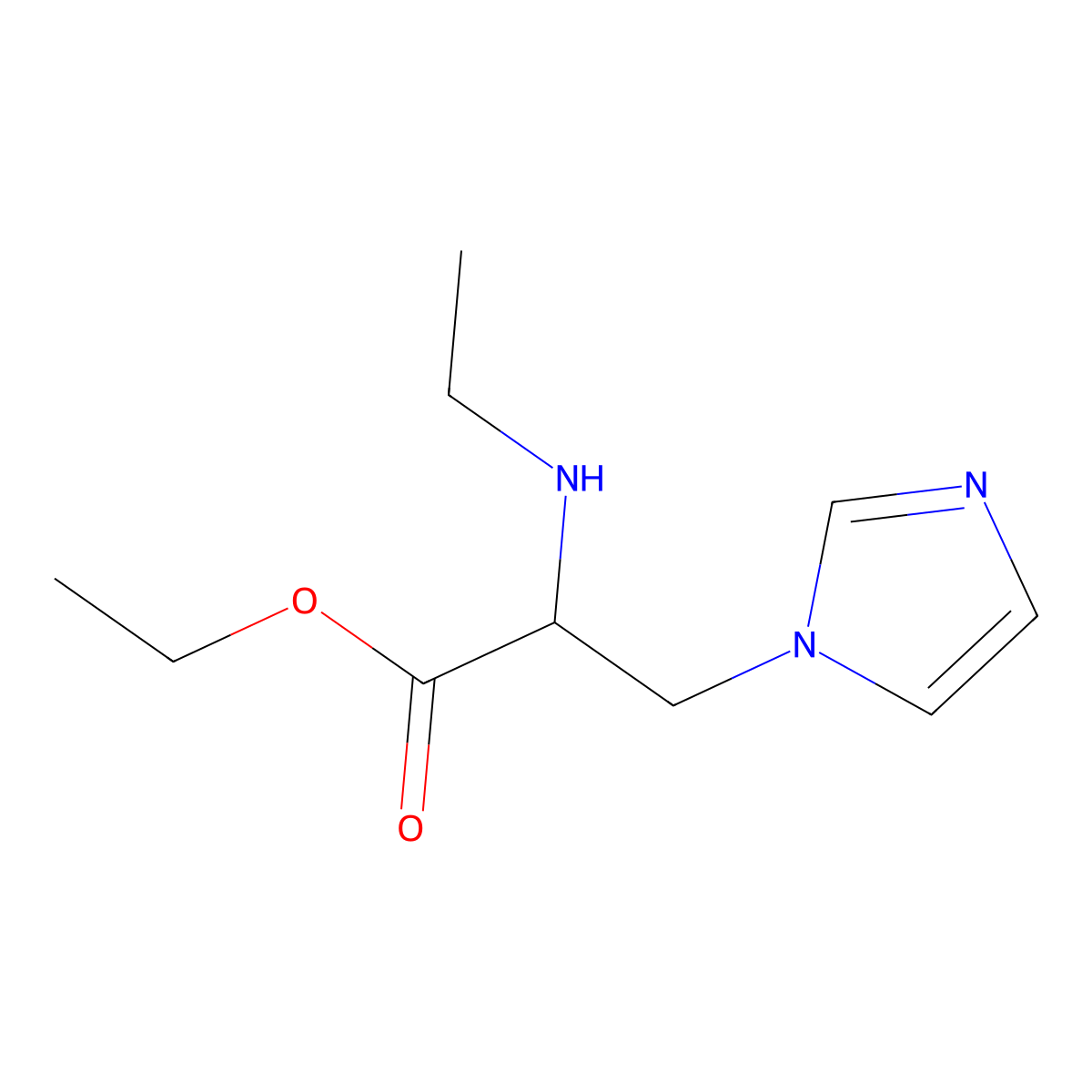 Ethyl 2-(ethylamino)-3-(1h-imidazol-1-yl)propanoate molecular structure, CAS 1247125-02-5