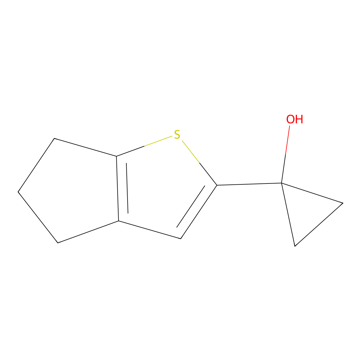1-(5,6-dihydro-4H-cyclopenta[b]thiophen-2-yl)cyclopropan-1-ol molecular structure, CAS 1247125-18-3