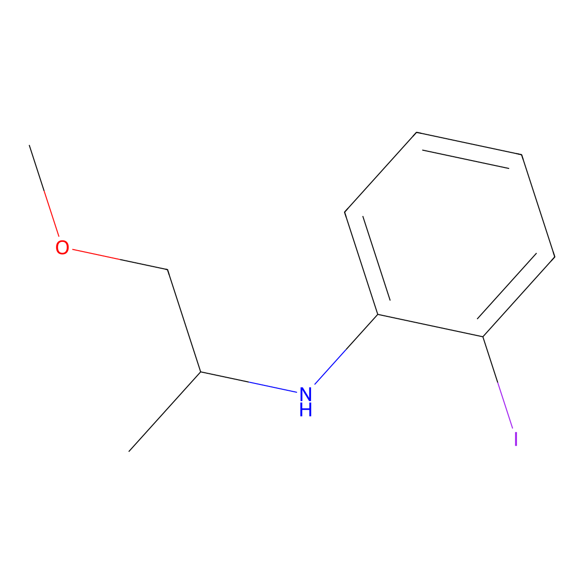 2-iodo-N-(1-methoxypropan-2-yl)aniline molecular structure, CAS 1247125-23-0