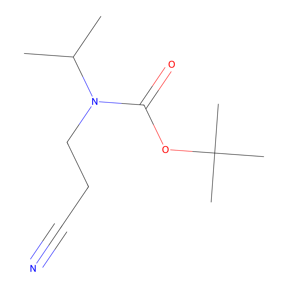 tert-butyl N-(2-cyanoethyl)-N-(propan-2-yl)carbamate molecular structure, CAS 1247126-54-0