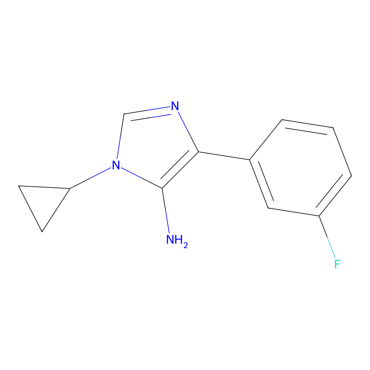 1-Cyclopropyl-4-(3-fluorophenyl)-1H-imidazol-5-amine molecular structure, CAS 1247127-45-2