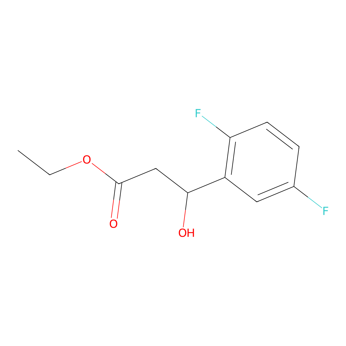 Ethyl 3-(2,5-difluorophenyl)-3-hydroxypropanoate molecular structure, CAS 1247127-79-2