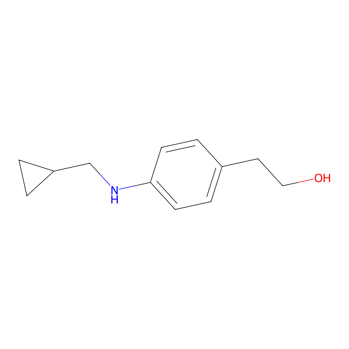 2-{4-[(Cyclopropylmethyl)amino]phenyl}ethan-1-ol molecular structure, CAS 1247129-42-5