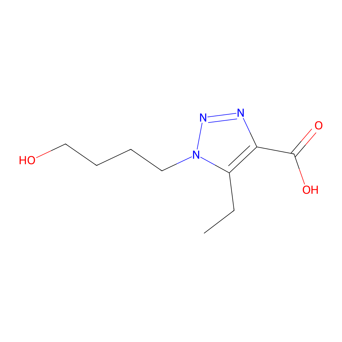5-Ethyl-1-(4-hydroxybutyl)-1h-1,2,3-triazole-4-carboxylic acid molecular structure, CAS 1247129-48-1