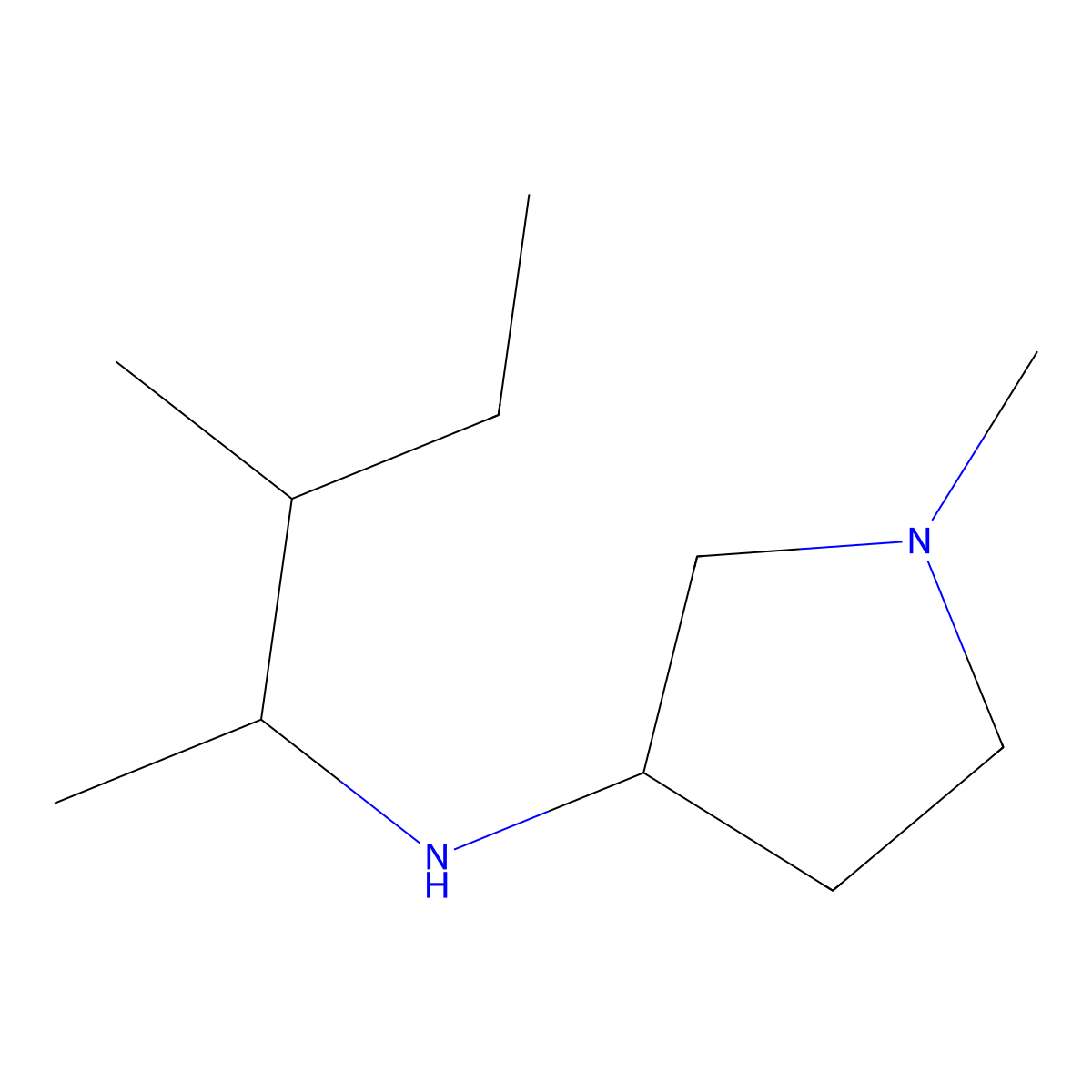 1-methyl-N-(3-methylpentan-2-yl)pyrrolidin-3-amine molecular structure, CAS 1247132-03-1