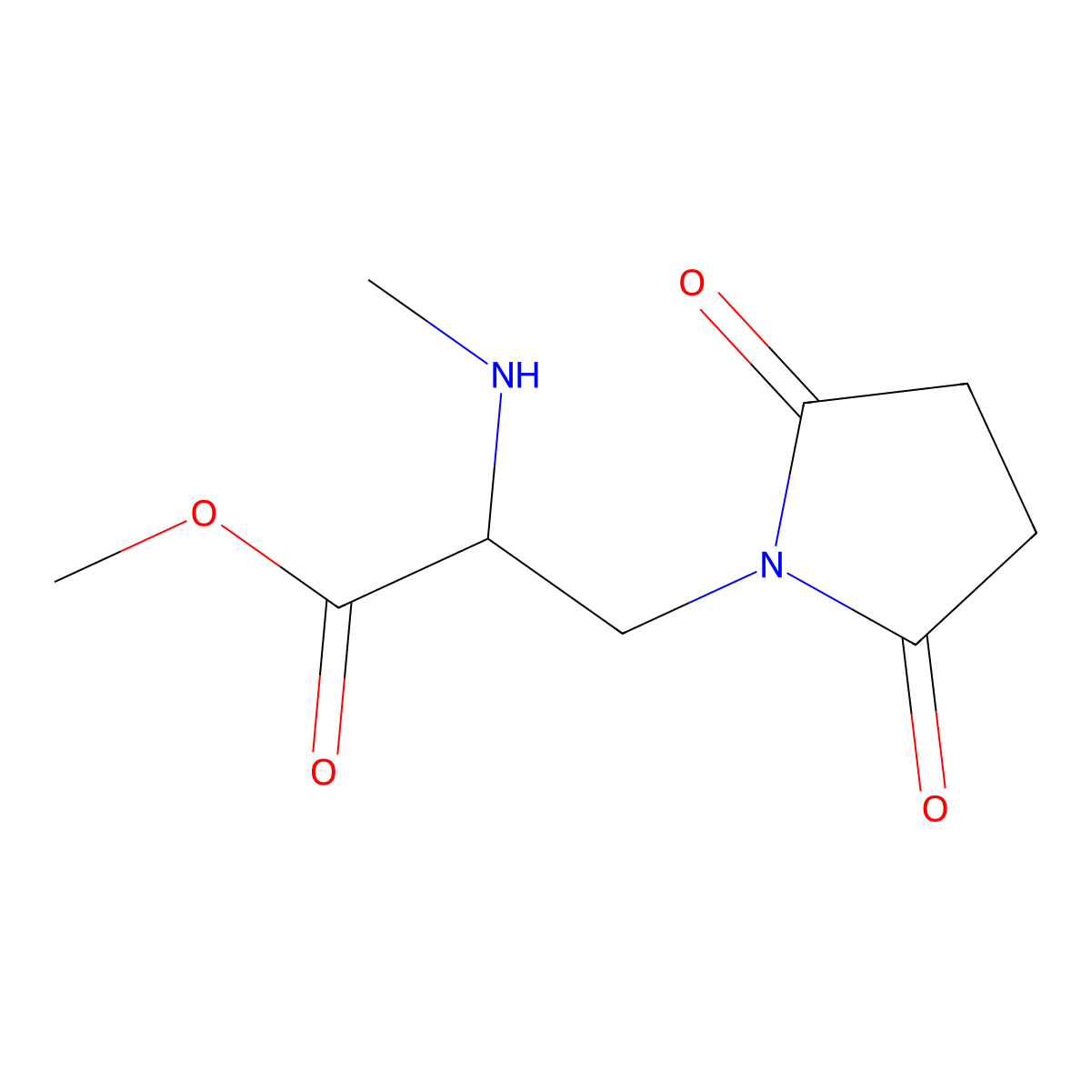 Methyl 3-(2,5-dioxopyrrolidin-1-yl)-2-(methylamino)propanoate molecular structure, CAS 1247132-88-2