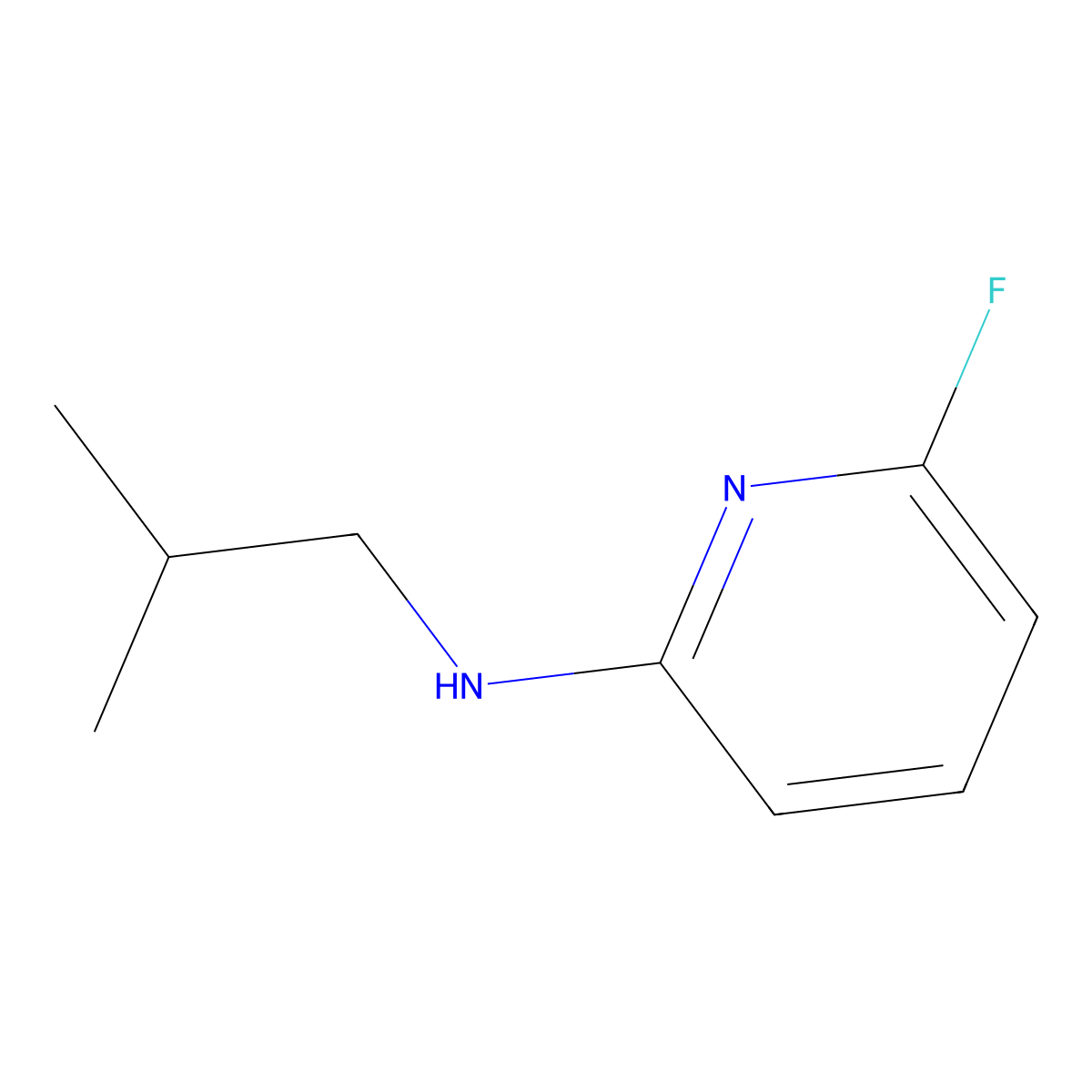 6-fluoro-N-(2-methylpropyl)pyridin-2-amine molecular structure, CAS 1247133-16-9