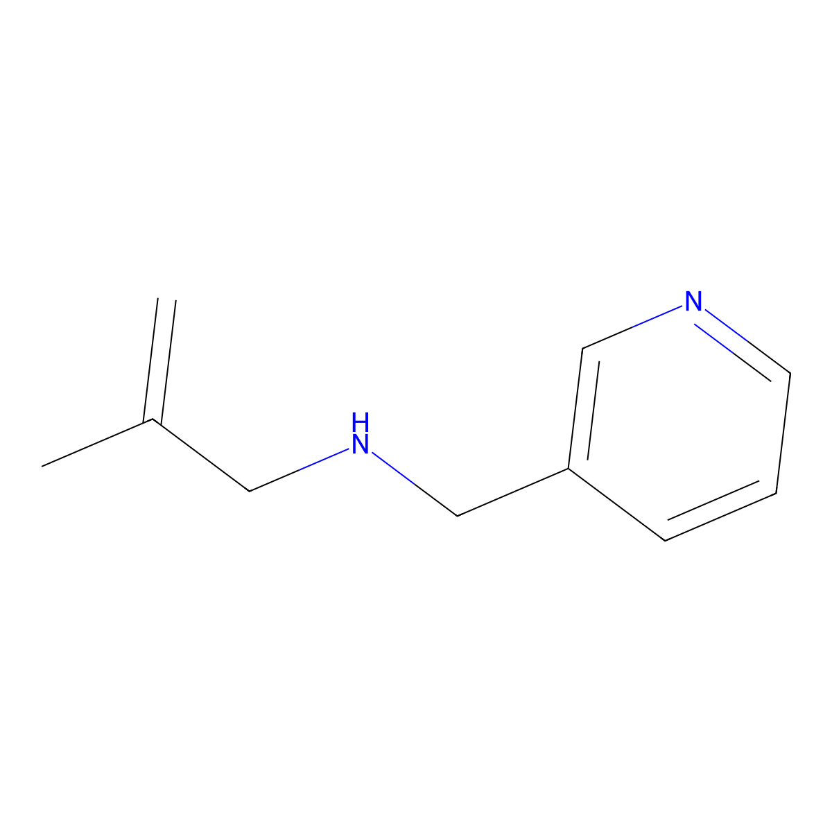 (2-Methylprop-2-en-1-yl)[(pyridin-3-yl)methyl]amine molecular structure, CAS 1247133-37-4