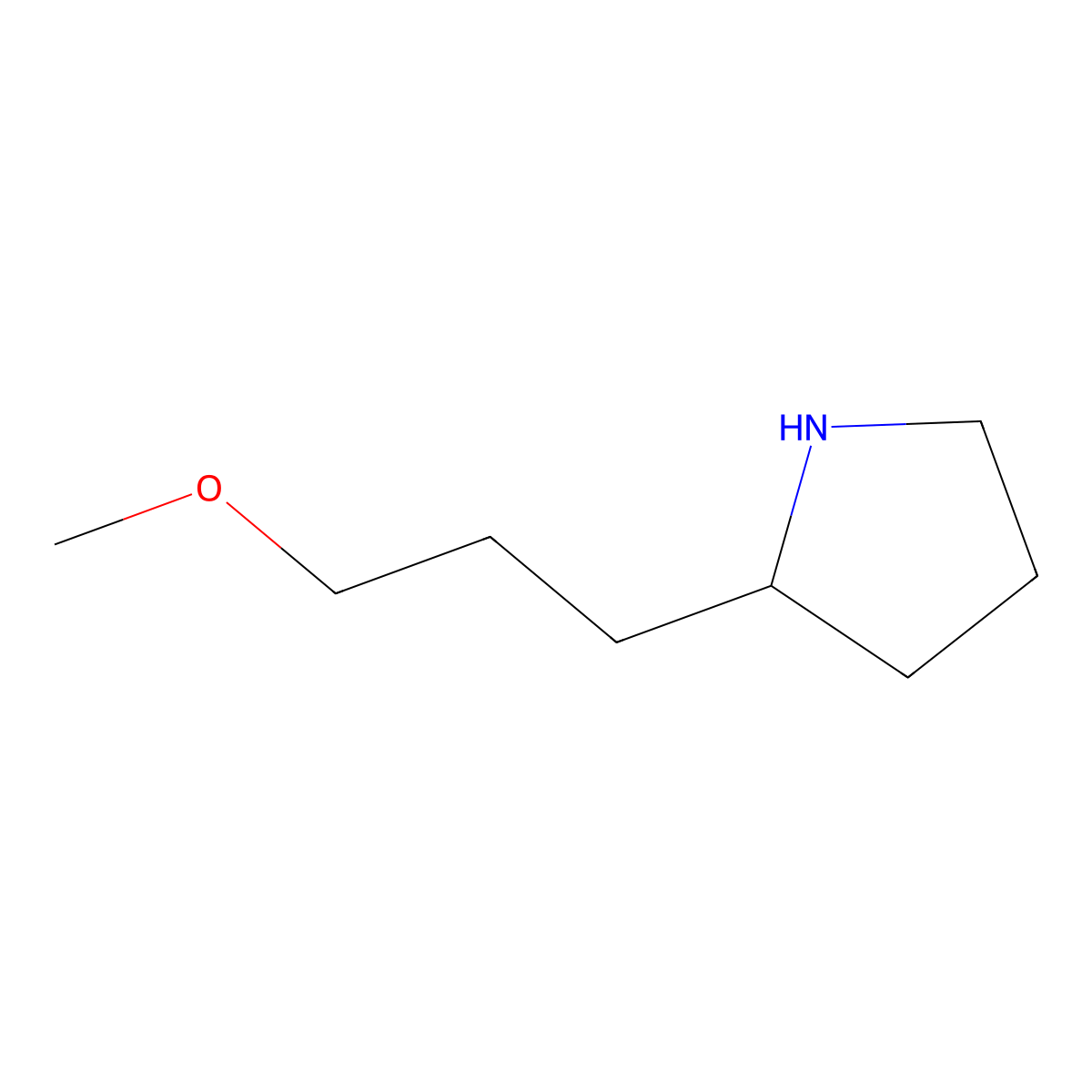 2-(3-Methoxypropyl)pyrrolidine molecular structure, CAS 1247133-54-5