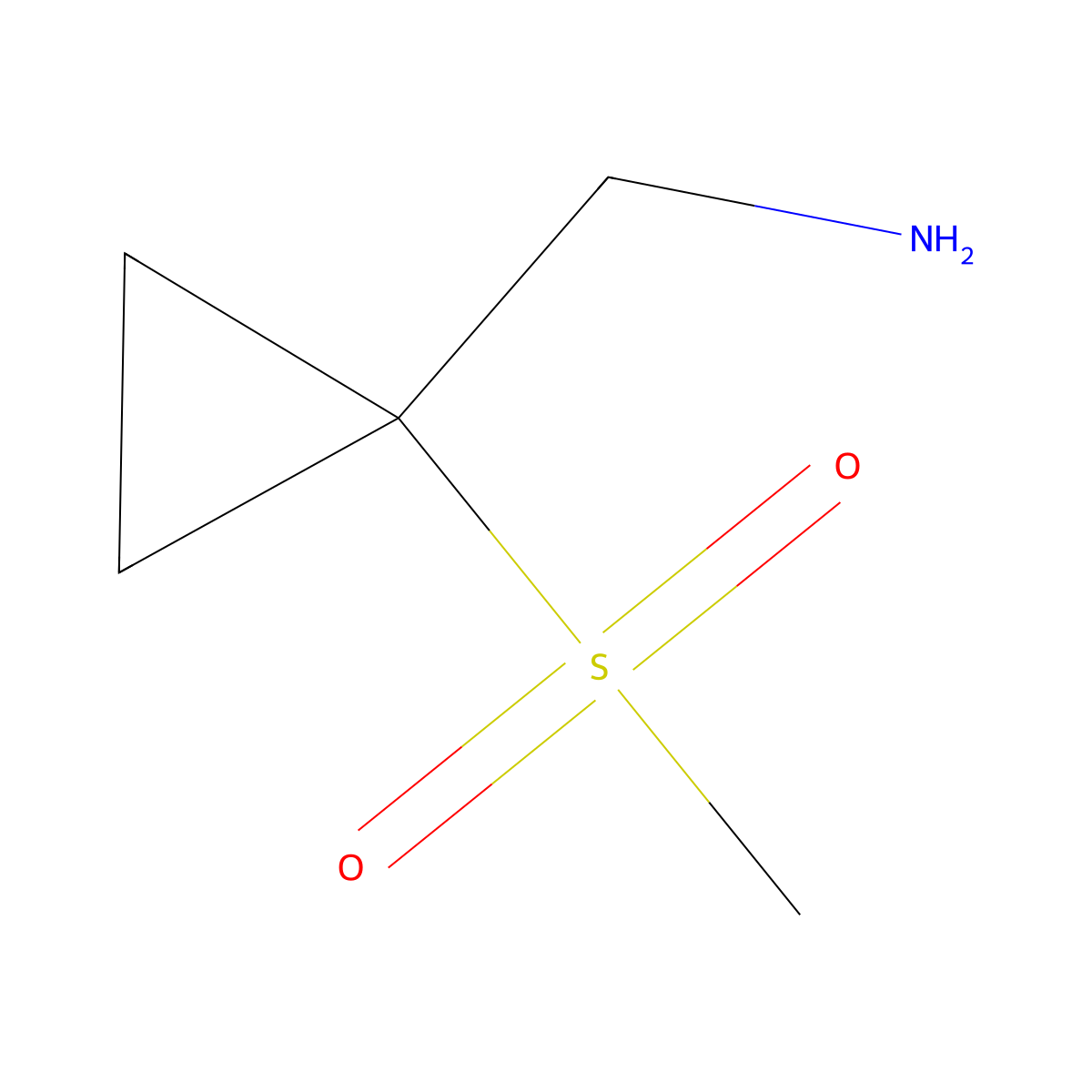 (1-(Methylsulfonyl)cyclopropyl)methanamine molecular structure, CAS 1247133-65-8