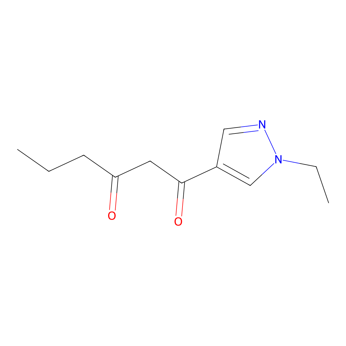 1-(1-Ethyl-1h-pyrazol-4-yl)hexane-1,3-dione molecular structure, CAS 1247135-35-8